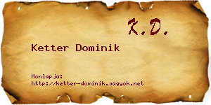 Ketter Dominik névjegykártya